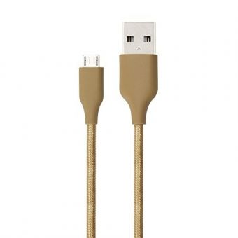 Esmigo Cabo Micro Usb De Nylon Trancado Golden