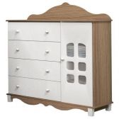 Quarto De Bebê Imperial 4 Portas Com Berço Realeza Wengue Capitone Branco – Canaã