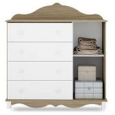 Quarto De Bebê Imperial 4 Portas Com Berço Realeza Wengue Capitone Branco – Canaã