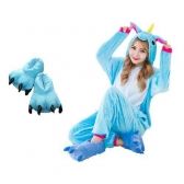 Kit Pijama Fantasia- Kigurumi Unicórnio com Pantufa Pata
