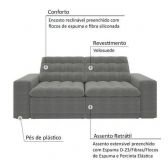 Sofá 3 Lugares Net Titan Assento Retrátil E Reclinável Grafite 2,00m (l)