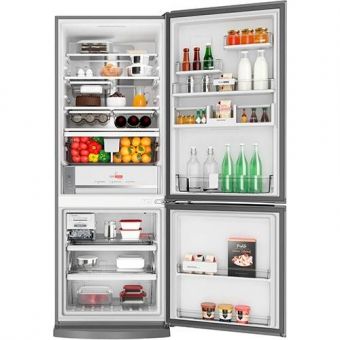 GeladeiraRefrigerador Brastemp Duplex 2 Portas BRE59 Inverse Frost Free 460L - Inox