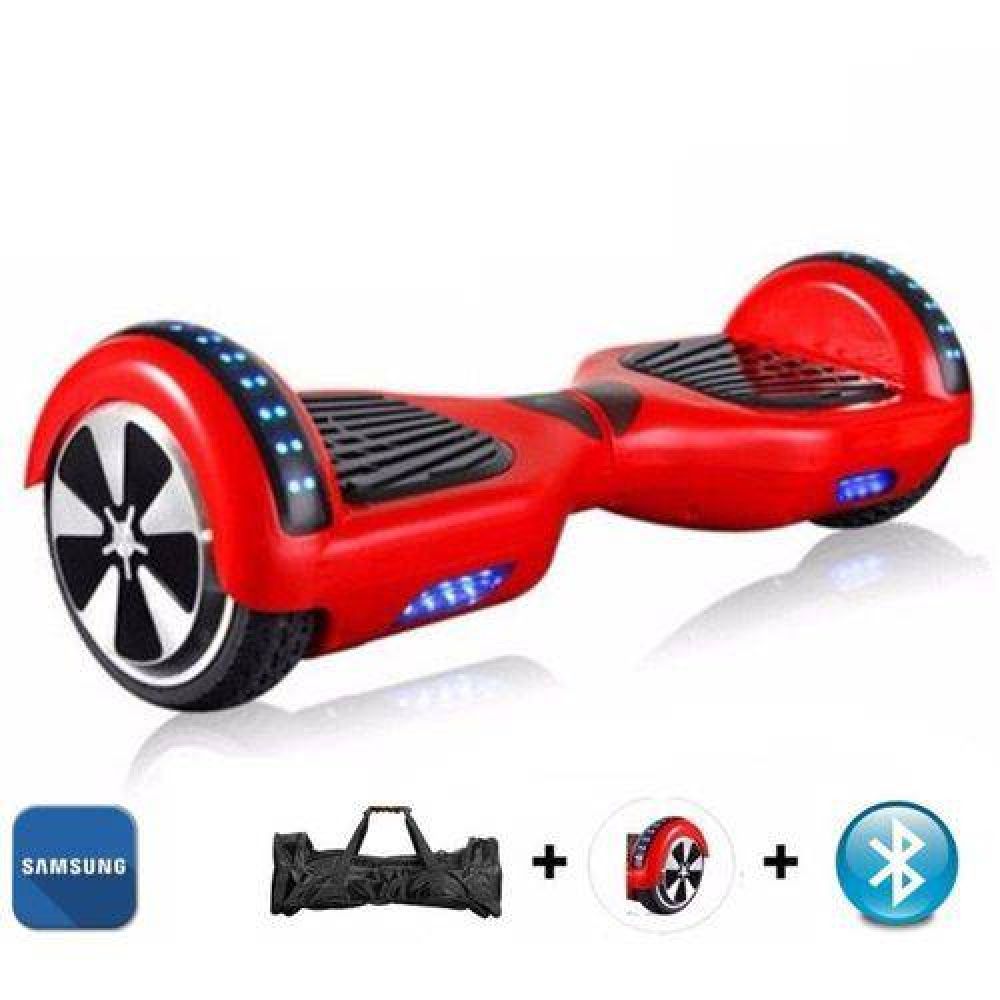 Hoverboard 6.5 Polegadas Vermelho - Bluetooth, Led Lateral e Frontal, Mochila e Bateria Samsung